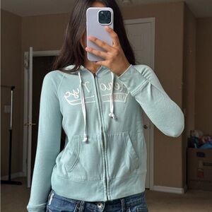 Aeropostale Mint Green Zip-Up Hoodie